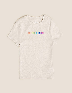 Cotton Slogan Fitted T-shirt (6-16 Yrs) Image 2 of 4