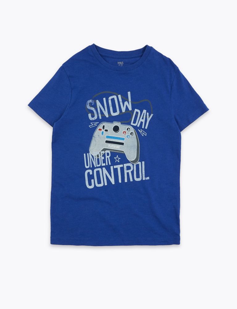 Cotton Snow Day Slogan Gamer T-Shirt (3-16 Years) 2 of 4