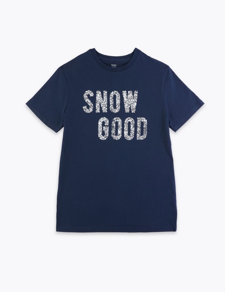 Cotton Snow Good Slogan T-Shirt (3-16 Years) 2 of 5