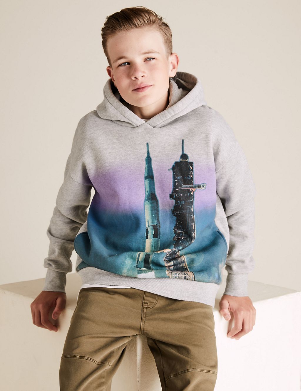 Cotton Space Print Hoodie (6-16 Yrs) 3 of 4