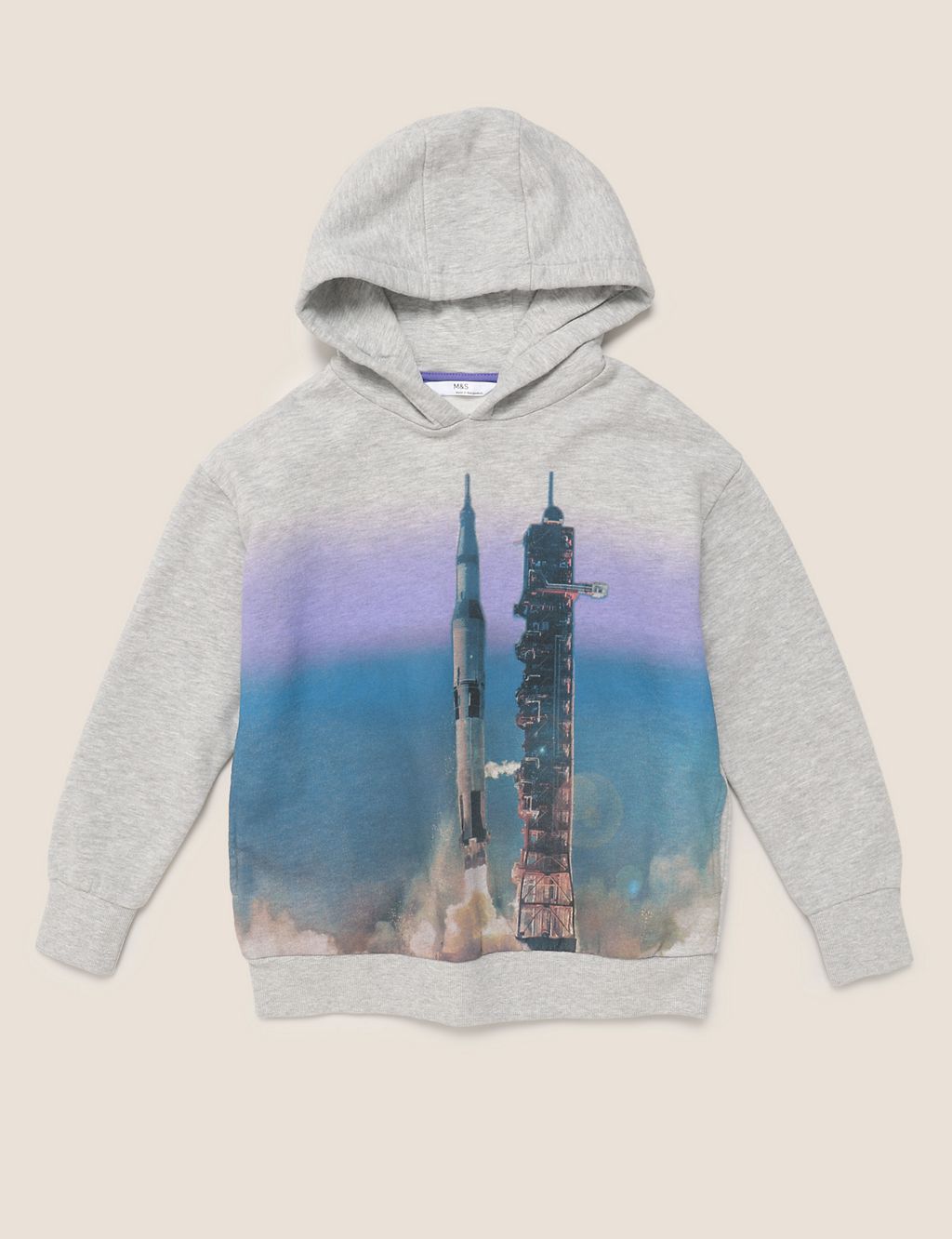 Cotton Space Print Hoodie (6-16 Yrs) 1 of 4