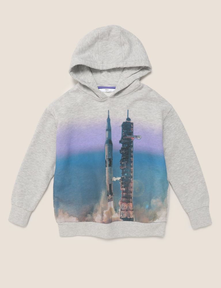 Cotton Space Print Hoodie (6-16 Yrs) 2 of 4