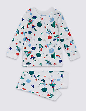 Cotton Space Pyjamas with Stretch (1-7 Years) Image 2 of 4