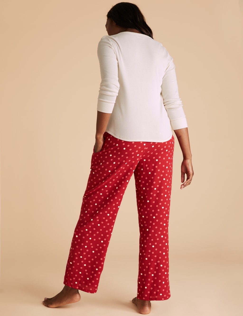 Cotton Spot Print Pyjama Bottoms M&S Collection M&S