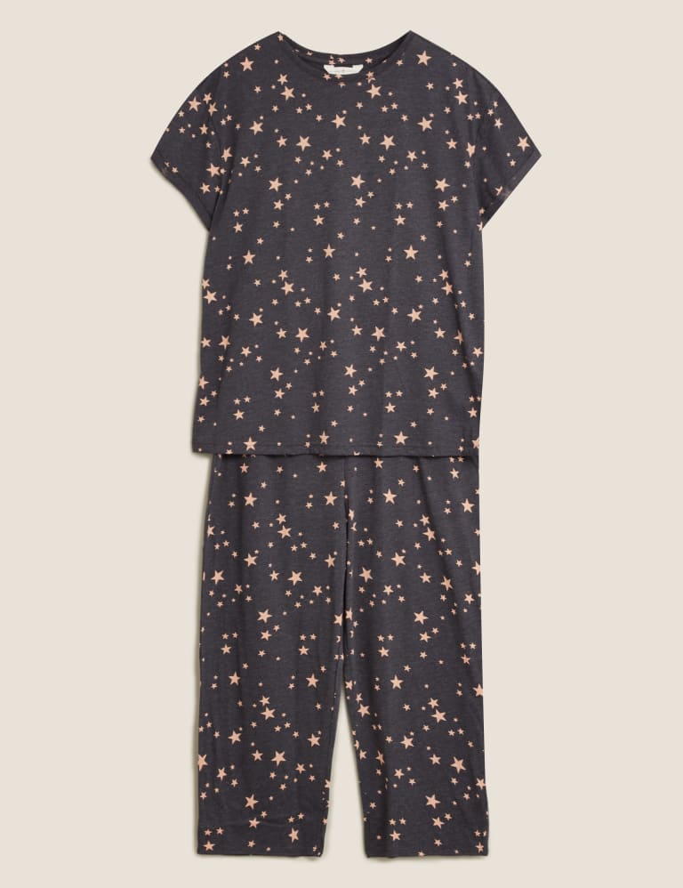 Cotton Star Print Cropped Pyjama Set M S Collection M S