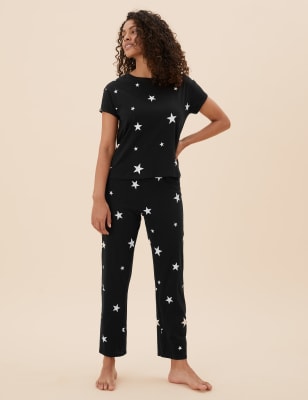 Cotton Star Print Short Sleeve Pyjama Set Image 3 of 5