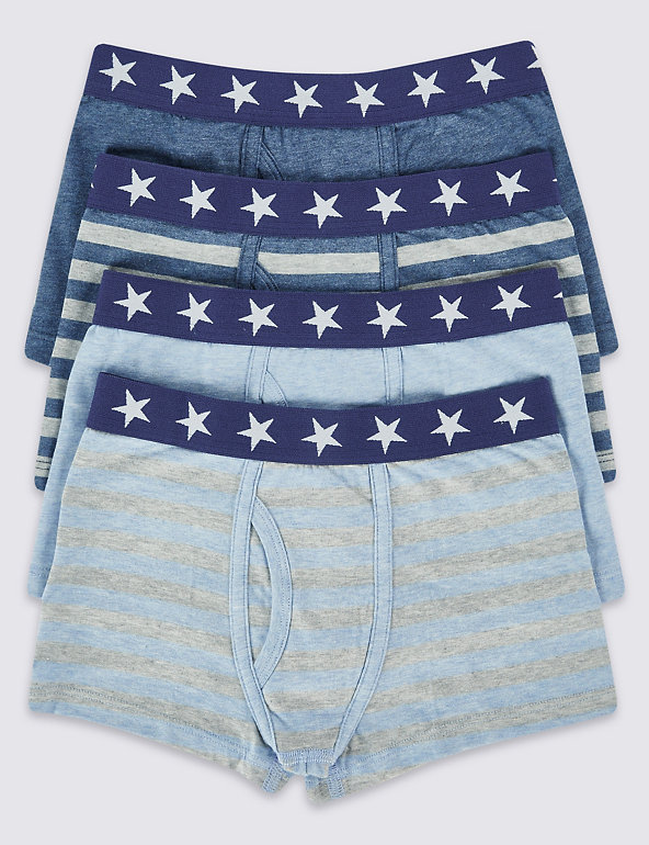 Cotton Star Waist Band Trunks with Stretch (2-16 Years) Image 1 of 2