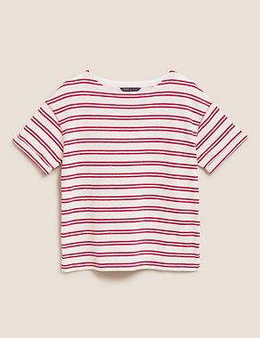 Cotton Striped Crew Neck T-Shirt Image 2 of 5