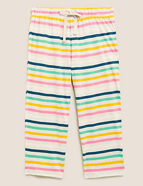 Cotton Striped Cropped Pyjama Pant Image 2 of 6