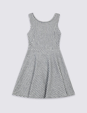 Cotton Striped Dress with Stretch (3-16 Years) Image 2 of 3