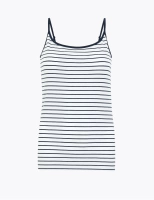 Cotton Striped Fitted Camisole Top M S Collection M S