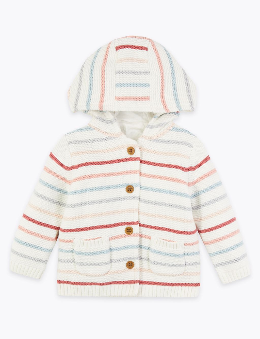Cotton Striped Hooded Cardigan 3 of 3