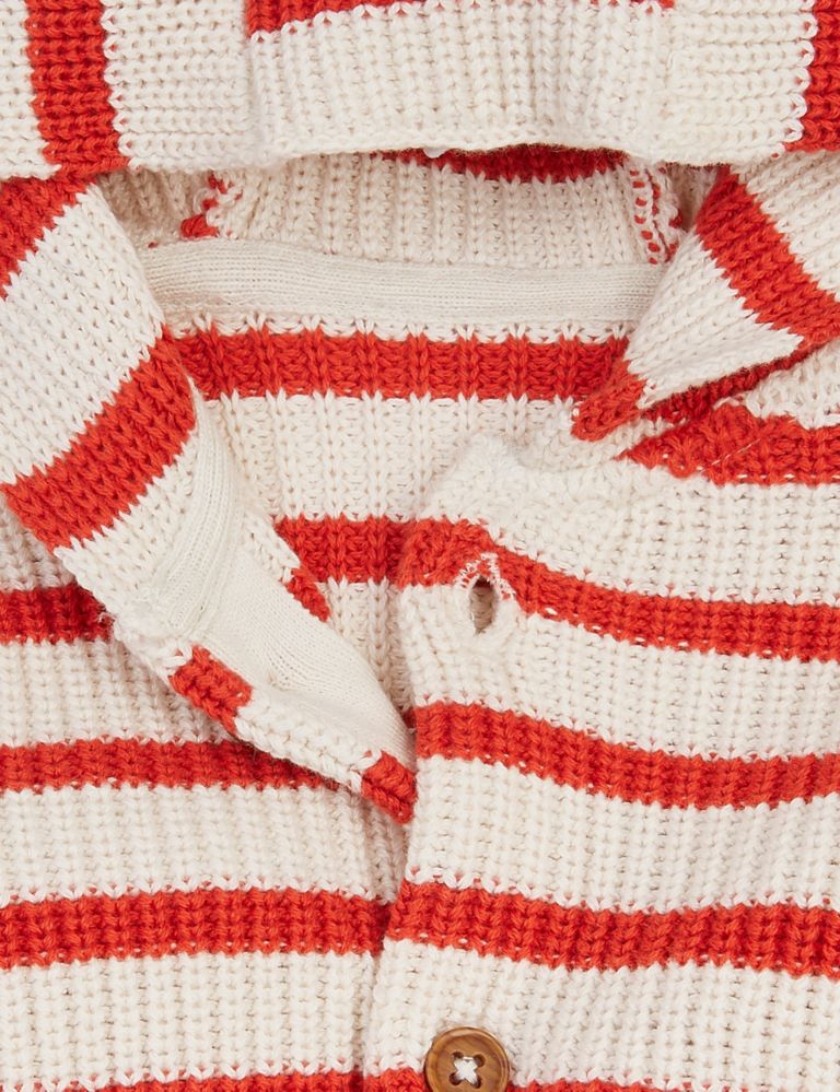 Cotton Striped Knitted Cardigan (0-3 Yrs) 3 of 3