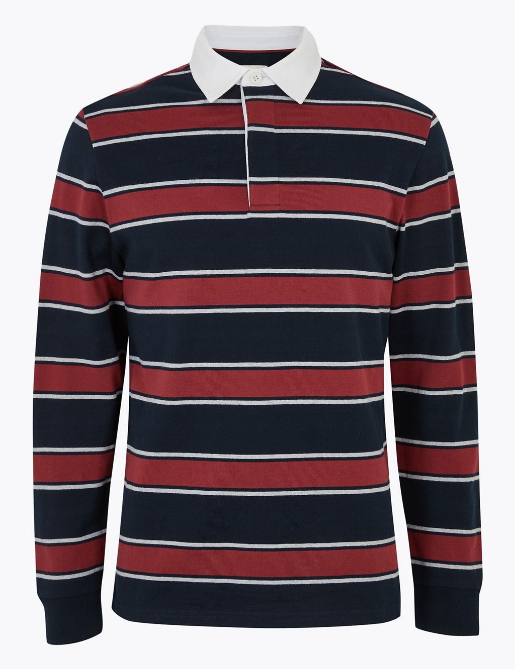 Cotton Striped Long Sleeve Rugby Top | M&S Collection | M&S