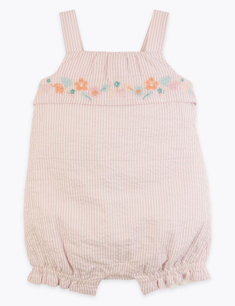 Cotton Striped Romper (7lbs - 12 Mths) 1 of 3