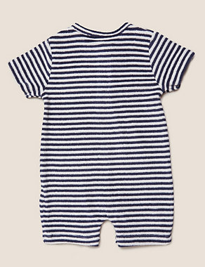 Cotton Striped Rompers (0-3 Yrs) Image 2 of 4