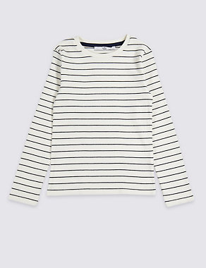 Cotton Striped Top with Stretch (3-16 Years) Image 2 of 3