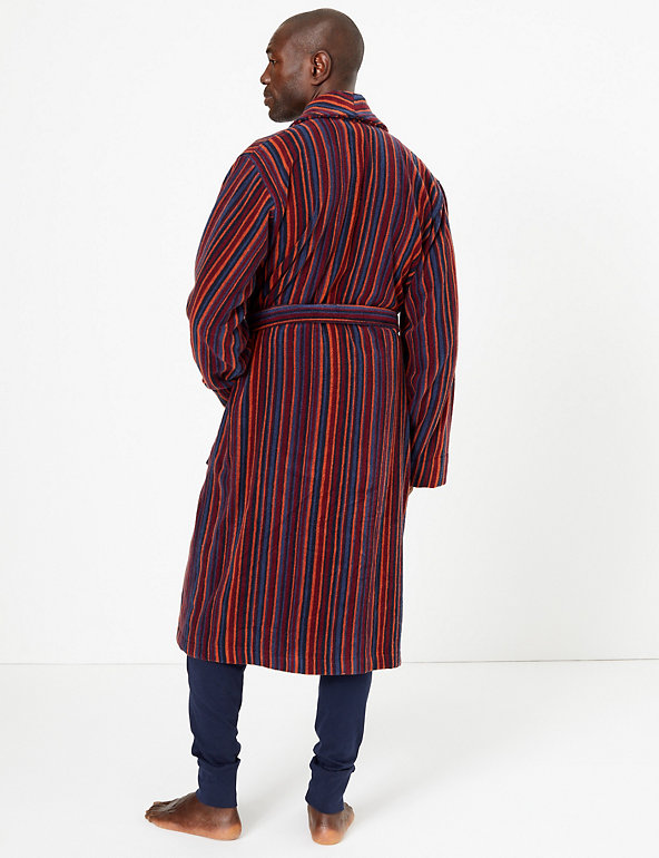 Cotton Striped Towelling Dressing Gown | M&S Collection | M&S