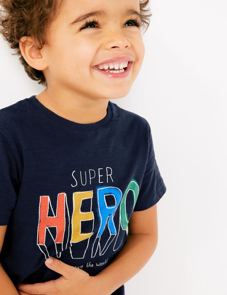 Cotton Super Hero Slogan T-Shirt (2-7 Yrs) 3 of 4