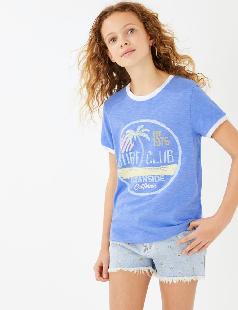 Cotton Surf Club Slogan T-Shirt (6-16 Yrs) 1 of 4