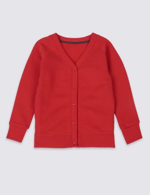 Cotton Sweat School Cardigan with StayNEW™ (2-16 Yrs) Image 1 of 1