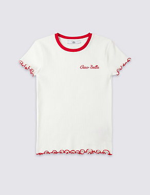 Cotton T-Shirt with Stretch (3-16 Years) Image 2 of 3
