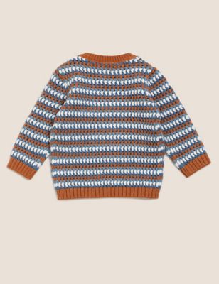 Cotton Textured Knitted Jumper (0-3 Yrs) Image 2 of 3