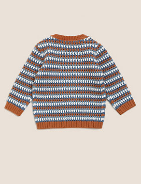 Cotton Textured Knitted Jumper (0-3 Yrs) Image 2 of 3