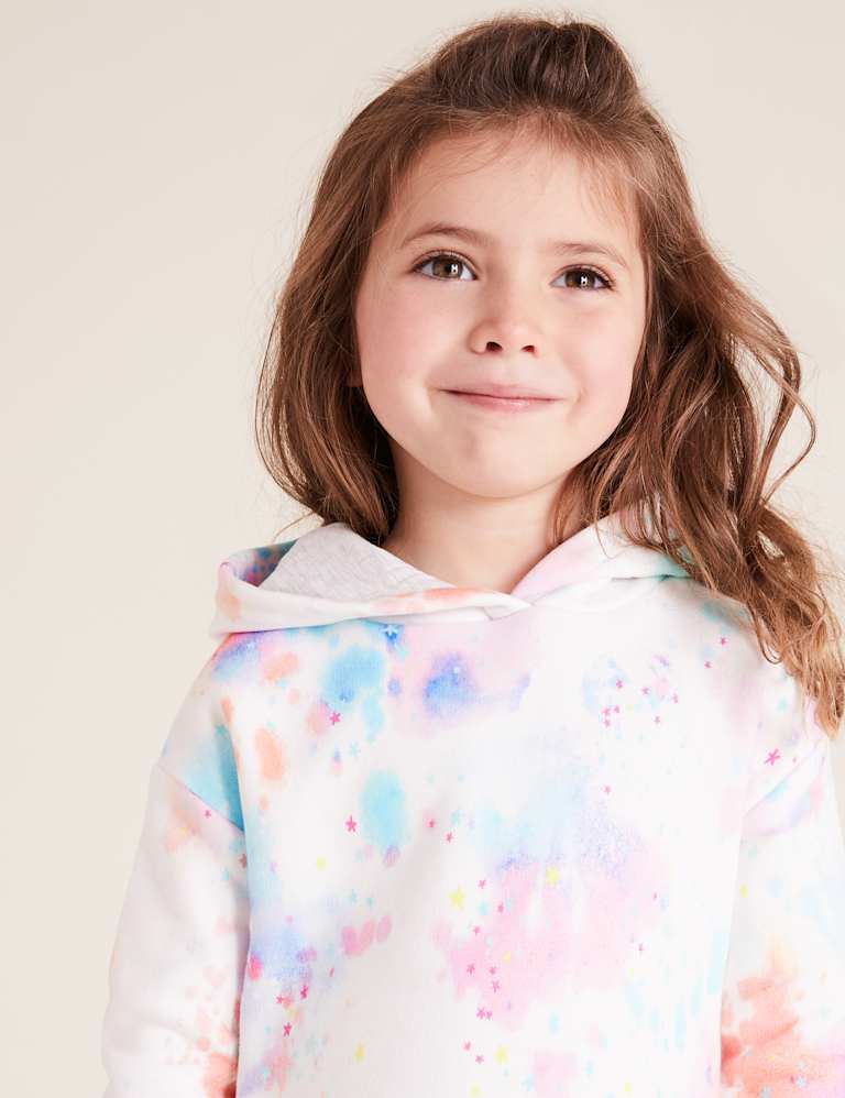 Cotton Tie Dye Print Hoodie (27 Yrs) M&S
