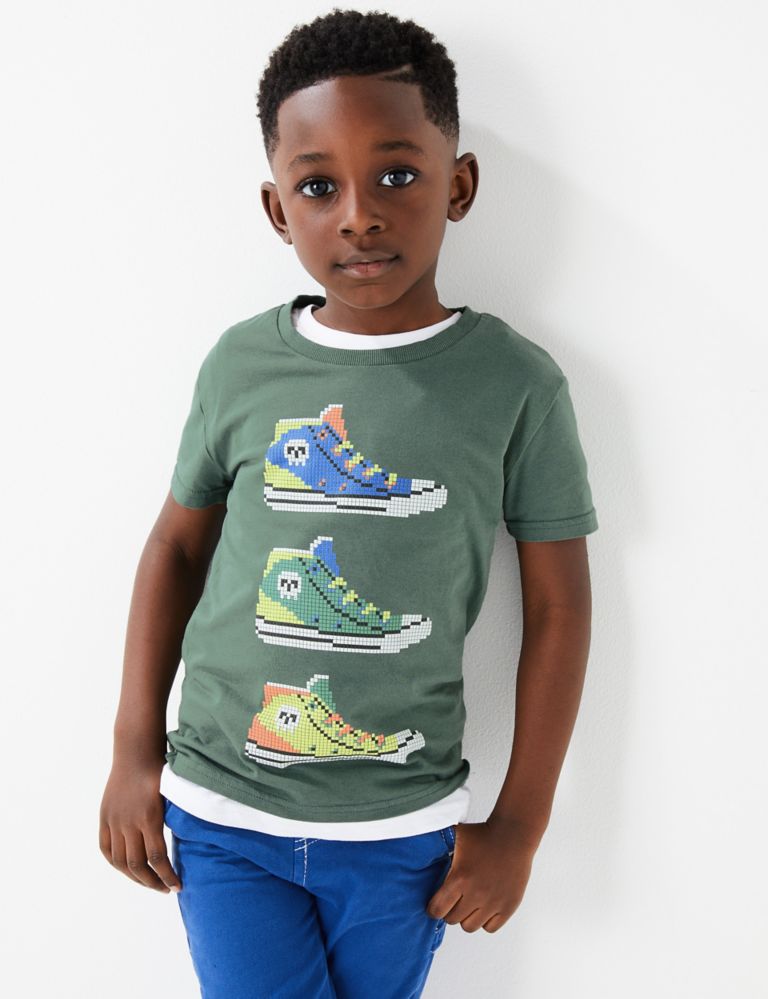Cotton Trainer Design T-Shirt (2-7 Years) 1 of 4
