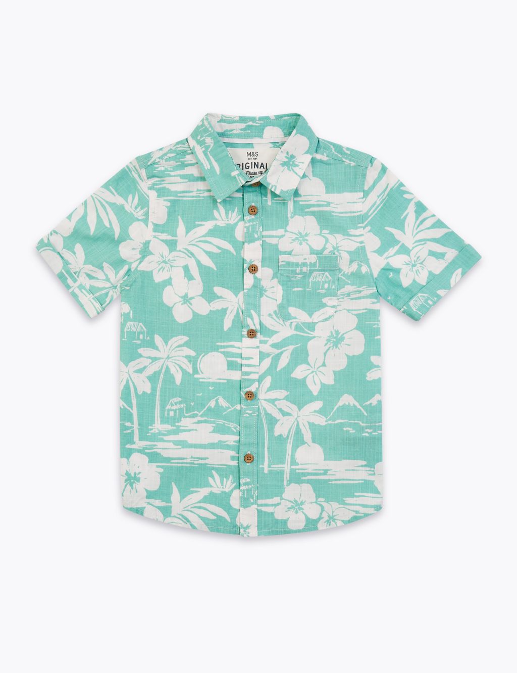 Cotton Tropical Print Shirt (2-7 Yrs) | M&S