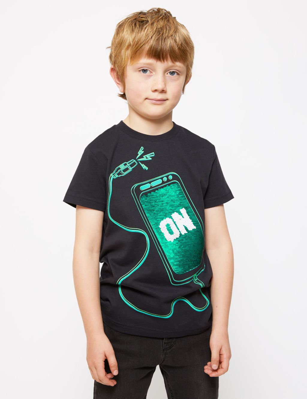 Cotton Two-Way Sequin T-Shirt (6-16 Yrs) | M&S