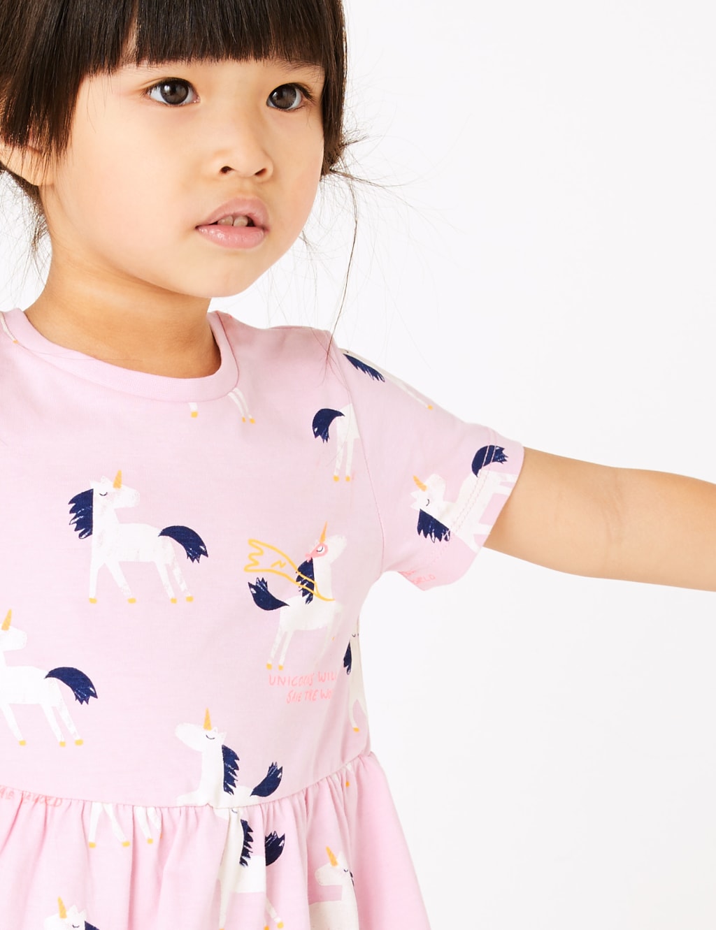 Cotton Unicorn Print Dress (2-7 Yrs) | M&S