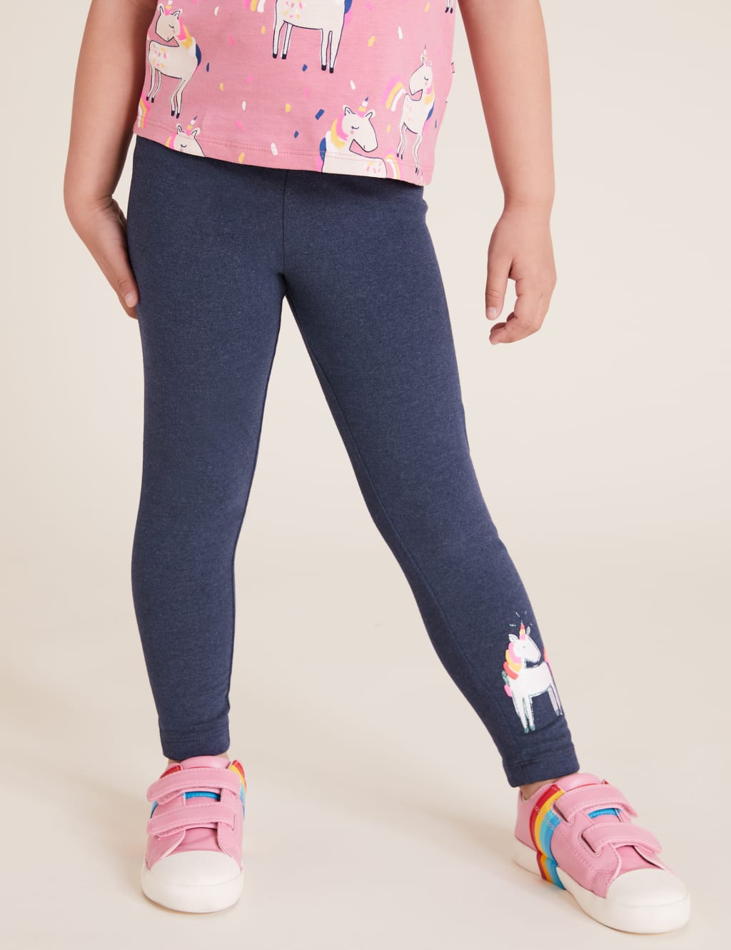 Cotton Unicorn Print Leggings (2-7 Yrs) | M&S