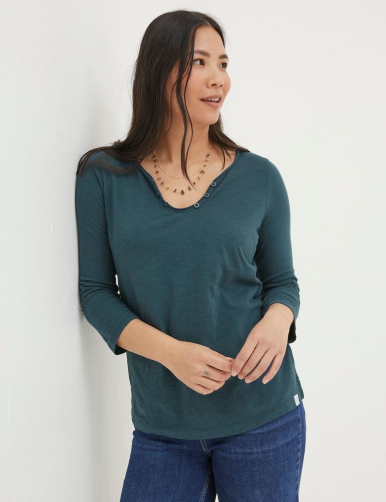 Cotton V-Neck Top 1 of 5