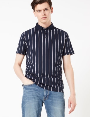 Pinstripe polo outlet shirt