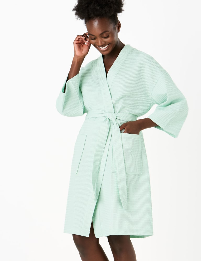 Cotton Waffle Dressing Gown M&S Collection M&S