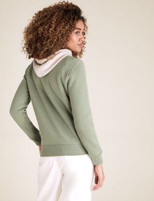 Cotton Weekend Slogan Crew Neck Sweatshirt, M&S Collection