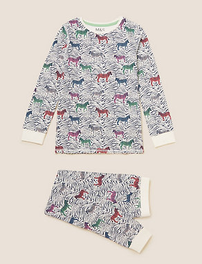 Cotton Zebra Print Pyjama Set (7-16 Yrs) Image 2 of 4