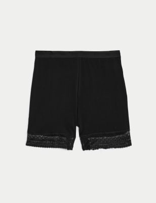 Cycling shorts with online lace trim