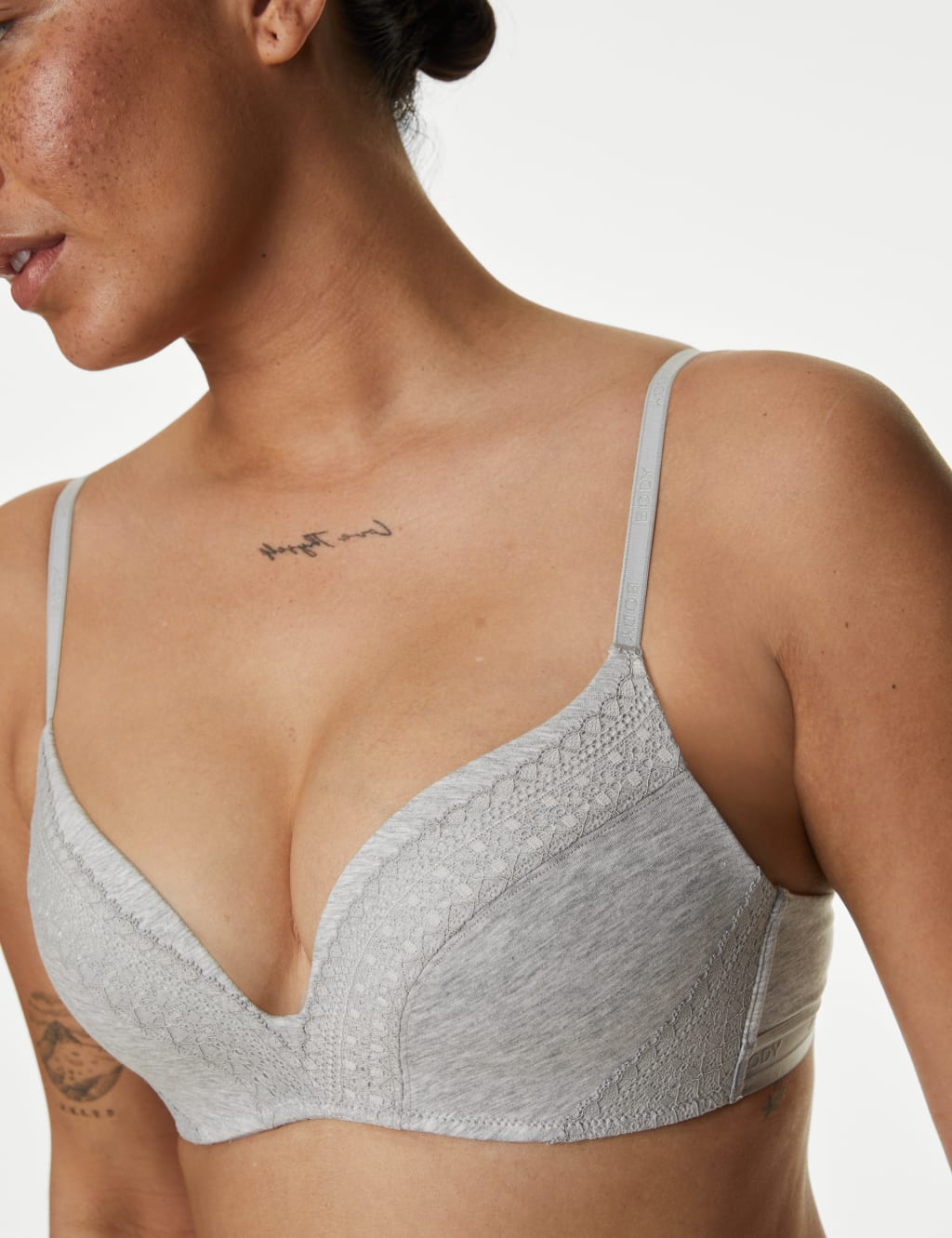 Cotton with Cool Comfort Non Wired Push Up Bra Body by M S M S