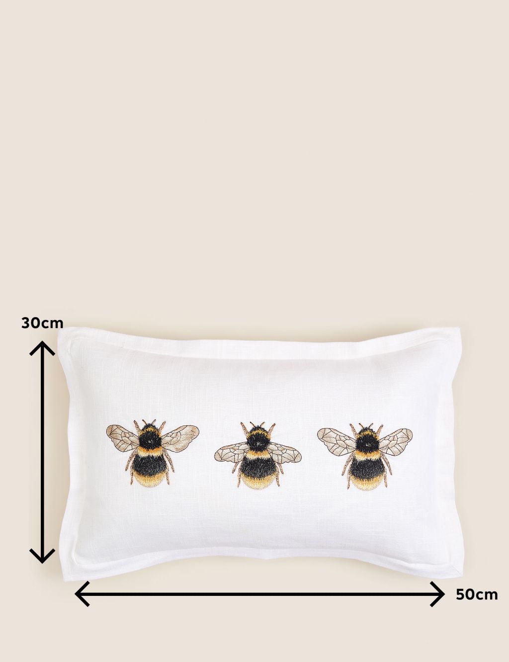 Cotton with Linen Bee Bolster Cushion 6 of 6
