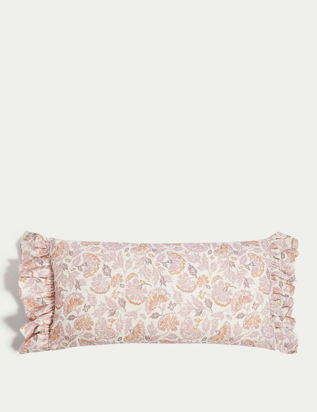 Cotton with Linen Floral Bolster Cushion 3 of 3