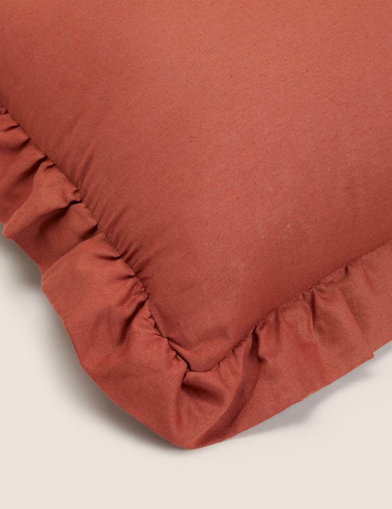 Cotton with Linen Frilled Cushion M&S Collection M&S