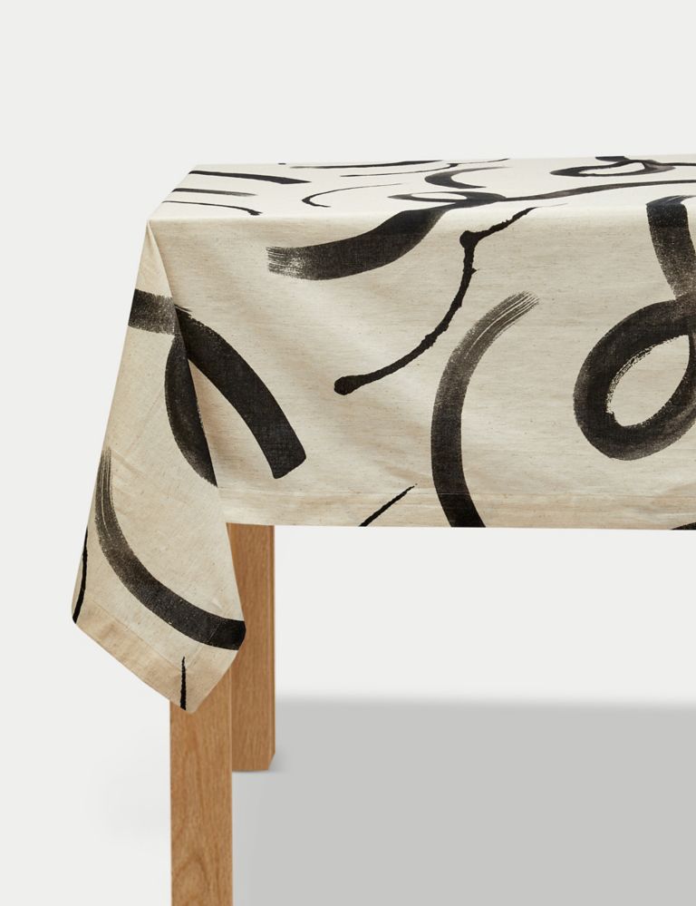 Cotton with Linen Printed Tablecloth 1 of 7