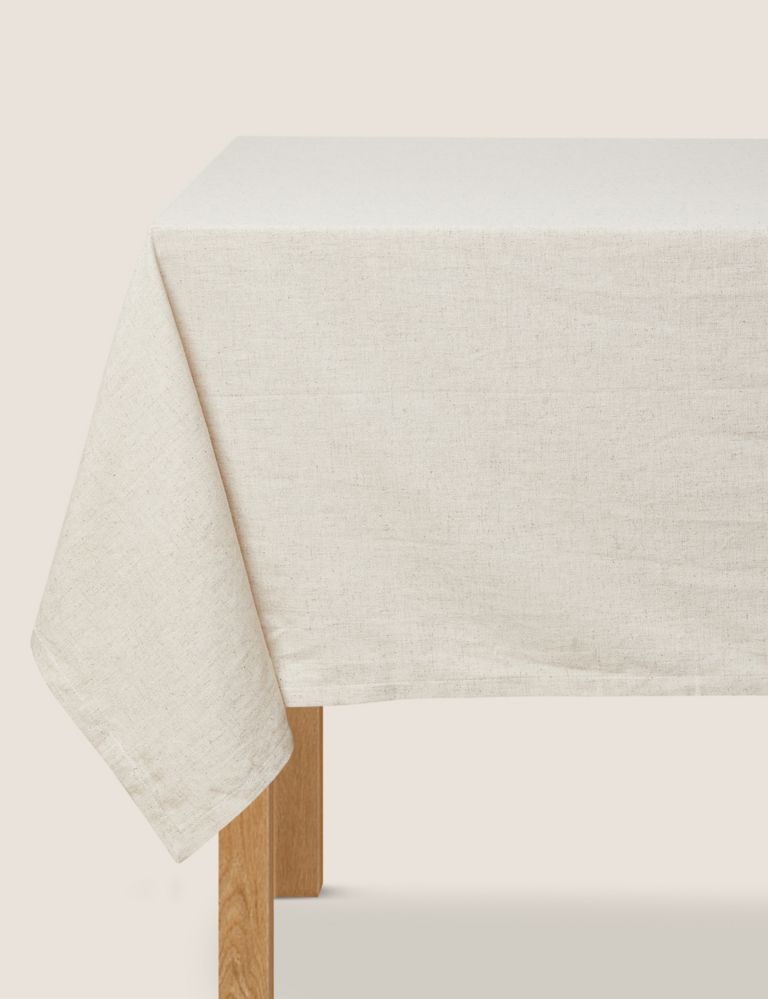 Cotton with Linen Tablecloth 1 of 3