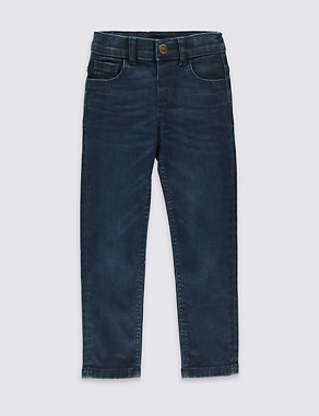 Cotton with Stretch Washed Slim Leg Jeans (1-7 Years) Image 2 of 3