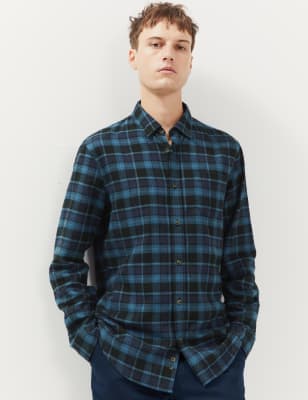 Cotton with Wool Flannel Check Shirt 