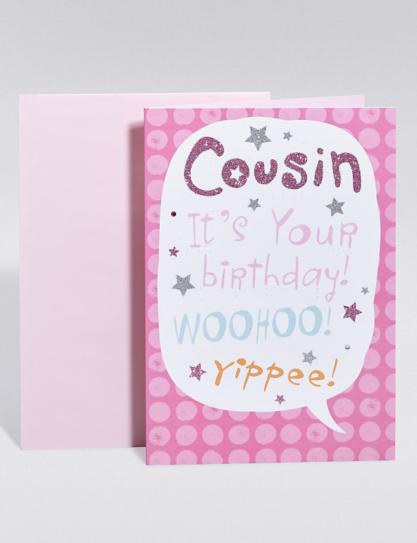 Cousin Fun Text Birthday Card Image 1 of 2