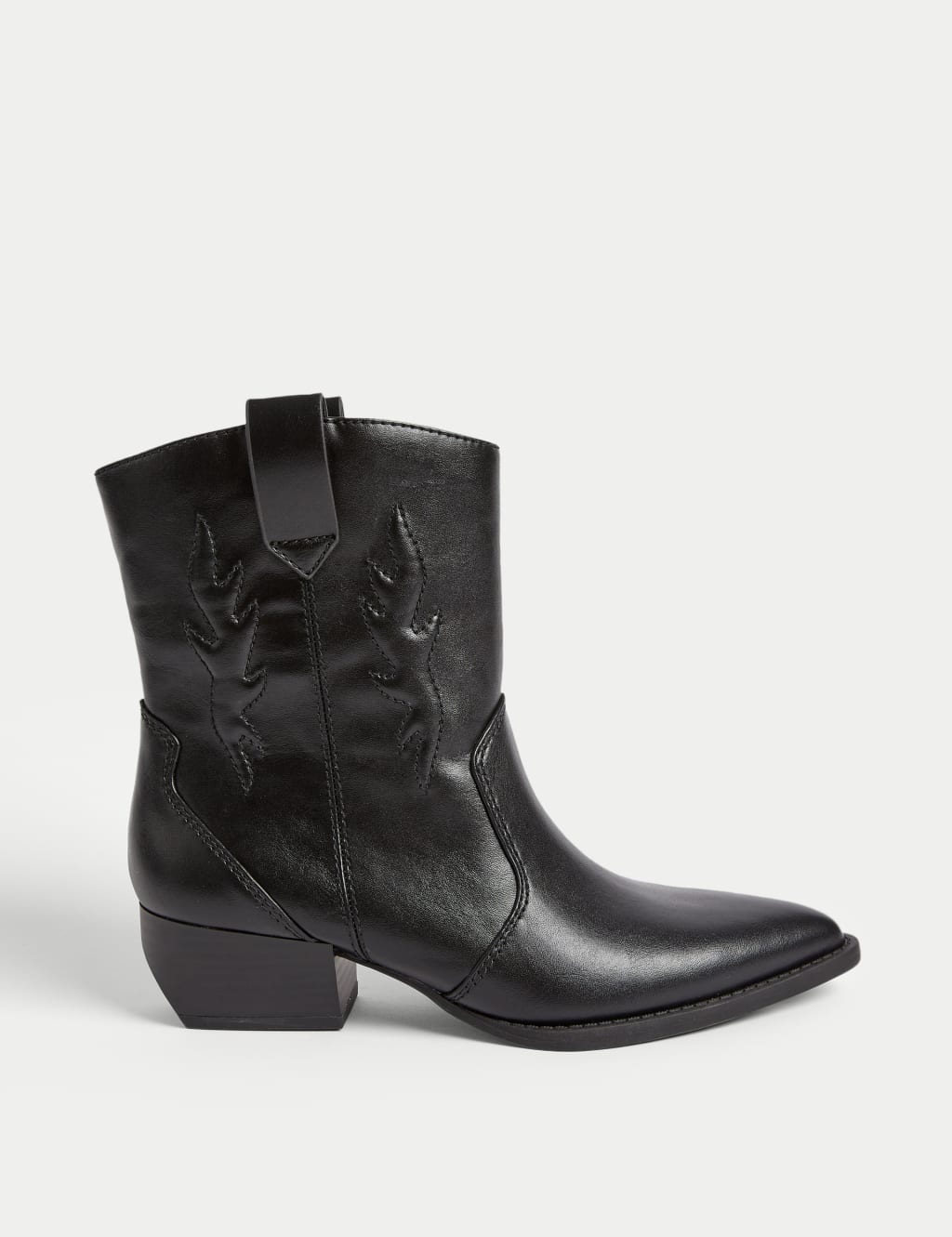 Cow Boy Block Heel Boots M S Collection M S